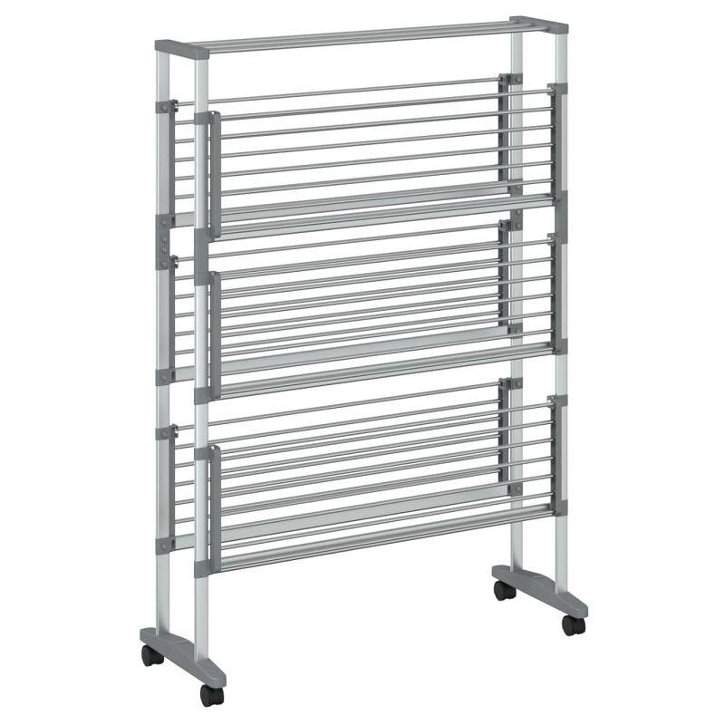 vidaXL Laundry Drying Rack with Wheels 35"x25.2"x50.8" Aluminum