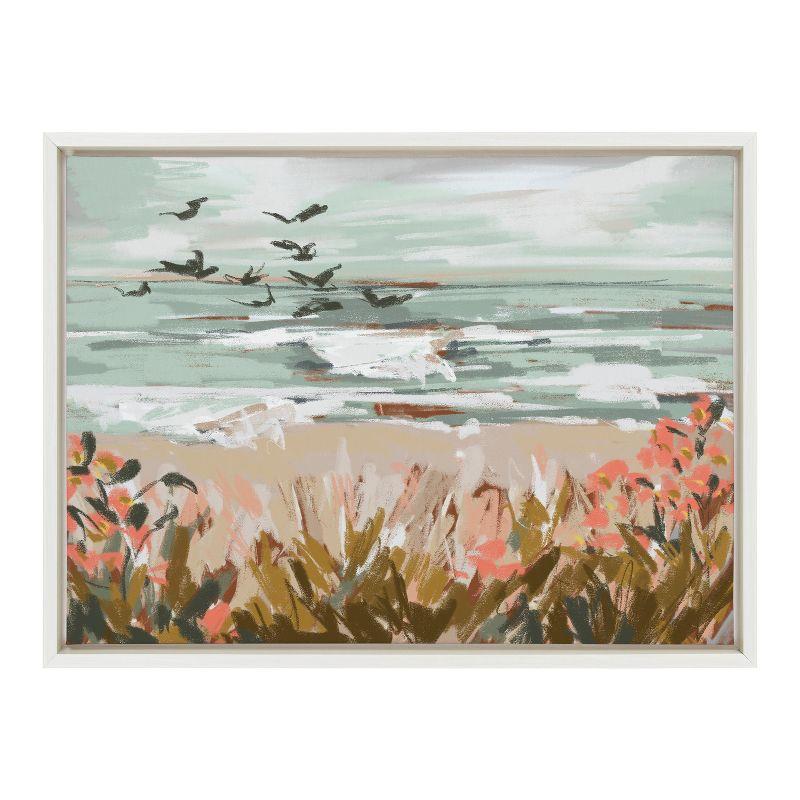 18" x 24" Sylvie Landscape 09 Beach Framed Canvas by Annie Quigley - Kate & Laurel