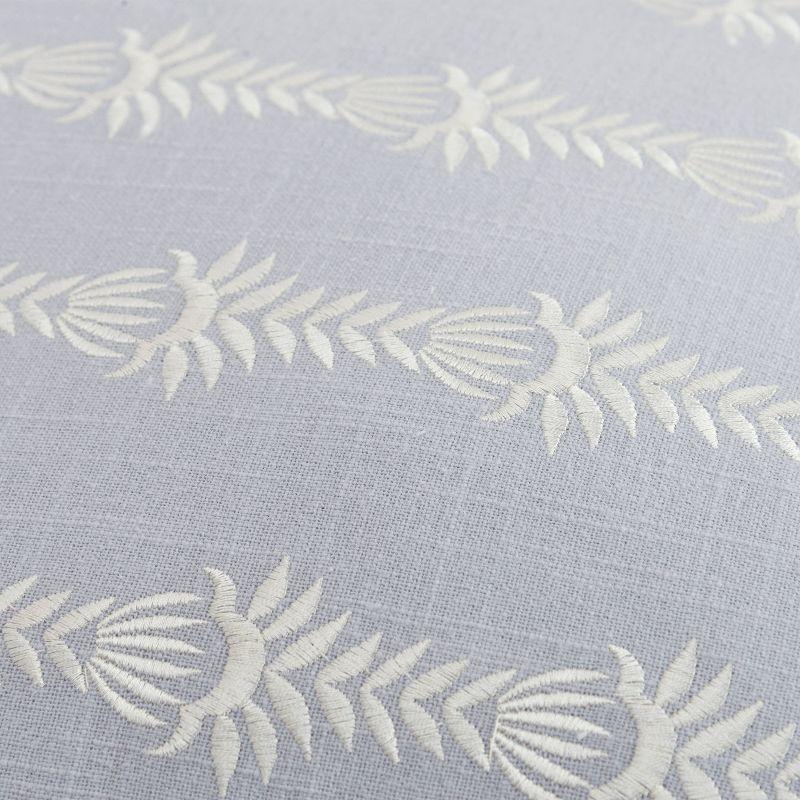 20"x20" Oversize Botanical Striped Square Throw Pillow Cover Light Blue - Rizzy Home: Cotton Canvas, Hidden Zipper, Pet Friendly