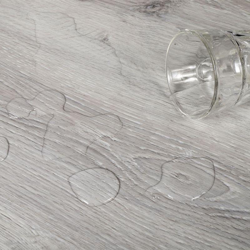 Home Aesthetics 21 SqFt Gray Oak Wood Grain Interlocking Vinyl Floor Planks 36"X6" 14pcs
