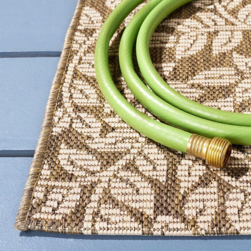 Courtyard CY0727 Power Loomed Indoor and Outdoor Area Rug - Natural/Brown - 6'7"x9'6" - Safavieh