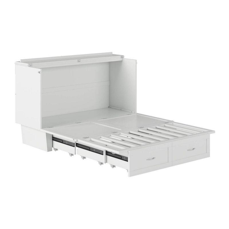 Queen Monroe Murphy Bed Chest with Memory Foam Mattress & USB Charger - AFI