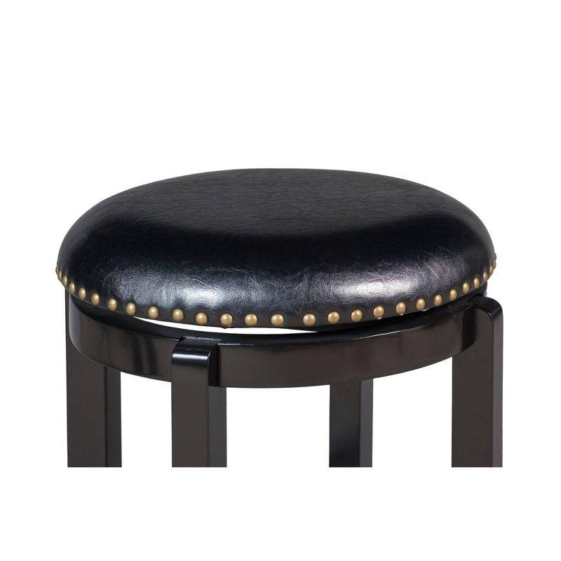 Cordova Swivel 24" Counter Height Barstool Hardwood/Black - Boraam: Brass Nailhead Trim, Durable Flared Legs