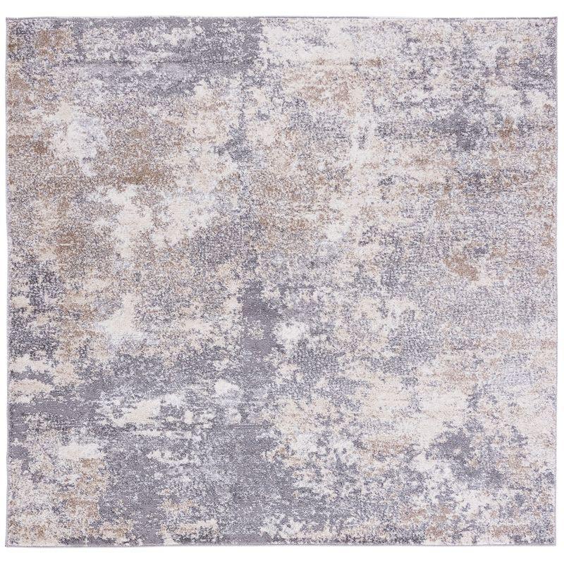 Aston ASN710 Power Loomed Area Rug - Light Grey/Grey - 7'10"x7'10" - Safavieh.
