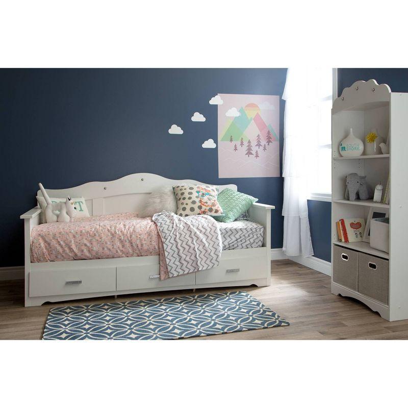 Twin Tiara Kids' Daybed with Storage   Pure White  - South Shore