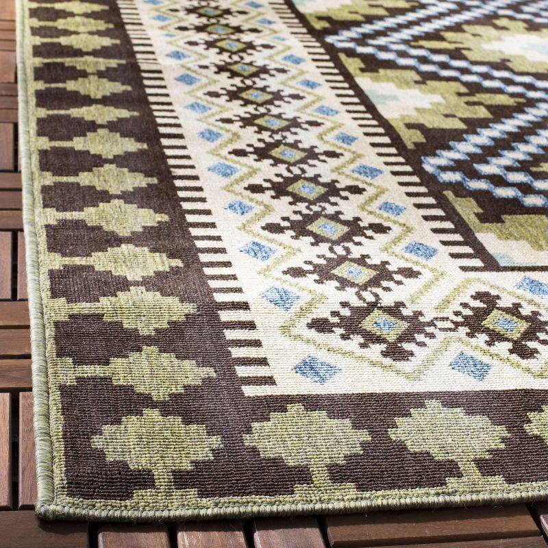 Veranda VER099 Power Loomed Indoor/Outdoor Area Rug - Chocolate/Green - 5'3"x7'7" - Safavieh