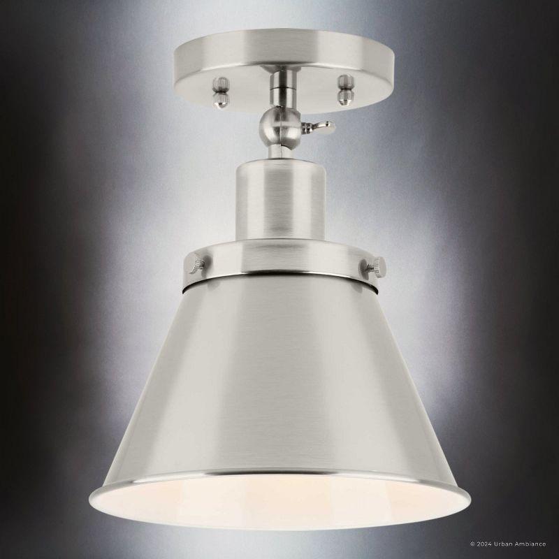 Progress Lighting, Hinton Collection, 1-Light, Semi-Flush Mount Ceiling Light, Brushed Nickel, Metal Shade