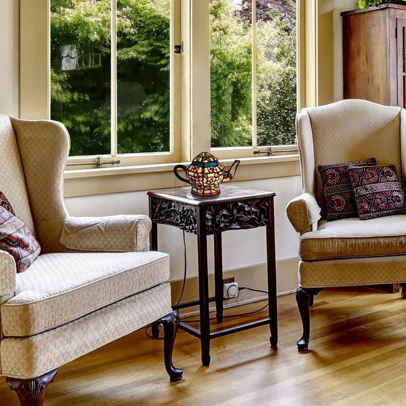 Teapot Lamp-Tiffany Style Stained Glass Light (Includes LED Light Bulb)