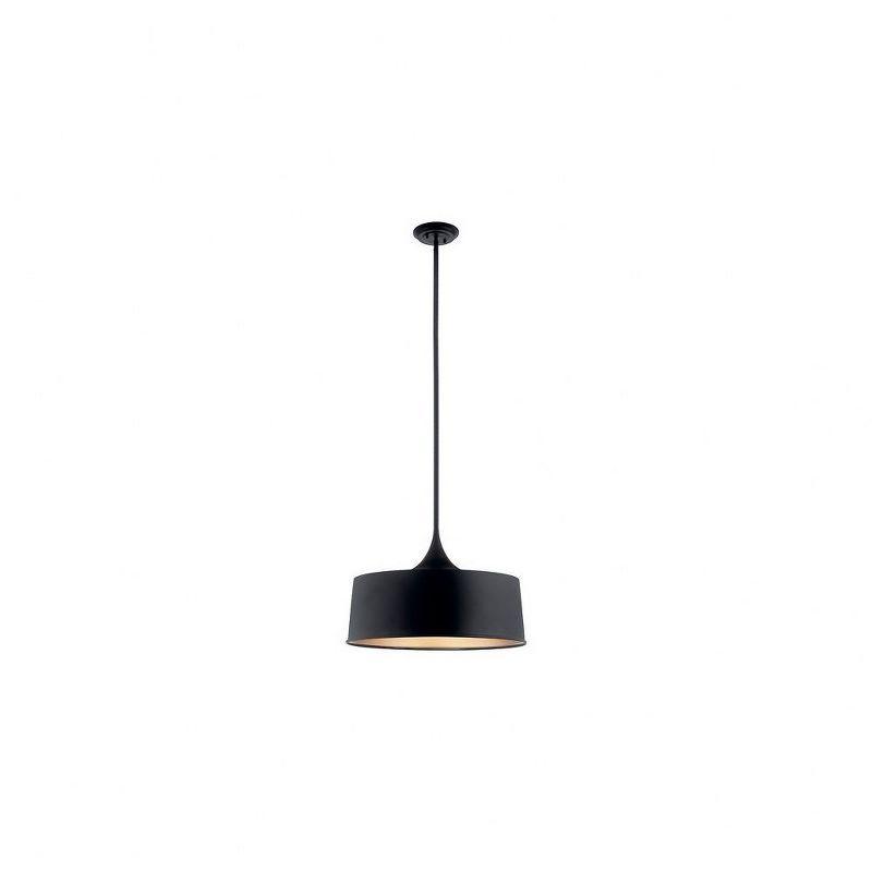 Elias Black Glass Drum Pendant Light