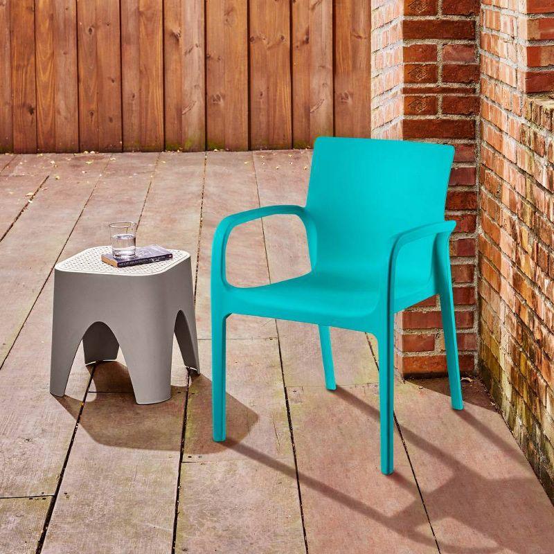 Alissa Turkish Blue Stackable Polypropylene Dining Armchair Set