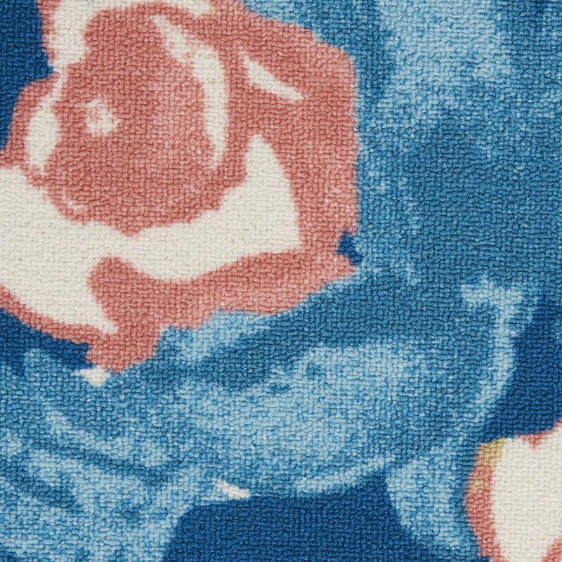 Waverly Floral Blue Outdoor Area Rug