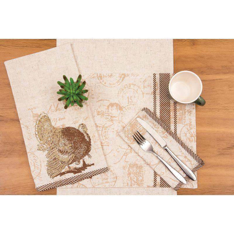 C&F Home Turkey Elegant Printed Rustic Thanksgiving Rustic Thanksgiving Napkin Set of 6