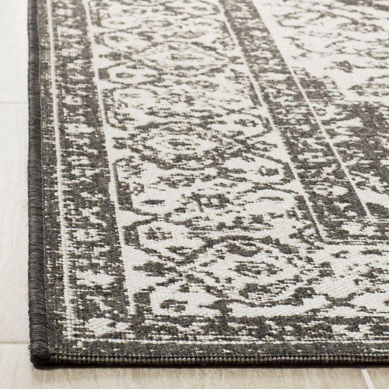 Linden LND137 Power Loomed Area Rug - Light Grey/Charcoal - 6'7"x9'2" - Safavieh