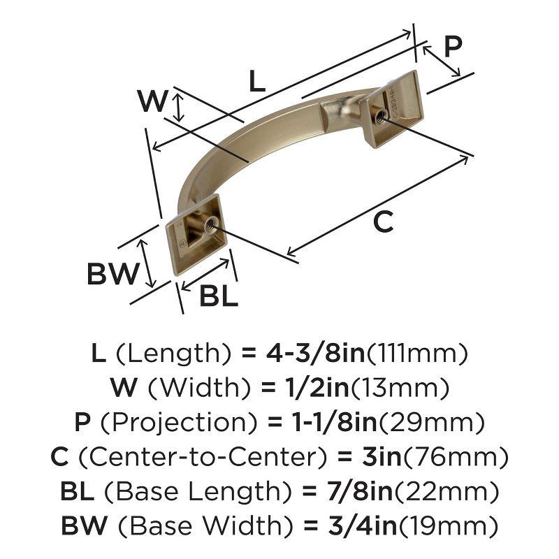 Amerock Candler 3 inch (76mm) Center-to-Center Golden Champagne Cabinet Pull