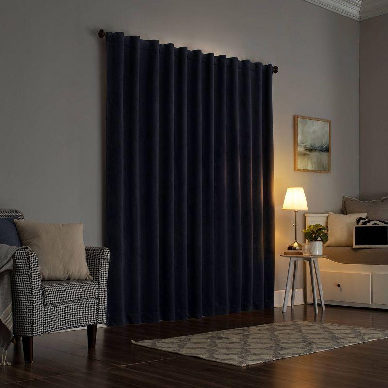 Sun Zero Velvet Noise Reducing Thermal Extreme 100% Blackout Back Tab Curtain Panel
