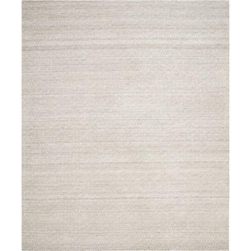 Ivory Geometric Wool 8' x 10' Handwoven Flatweave Area Rug