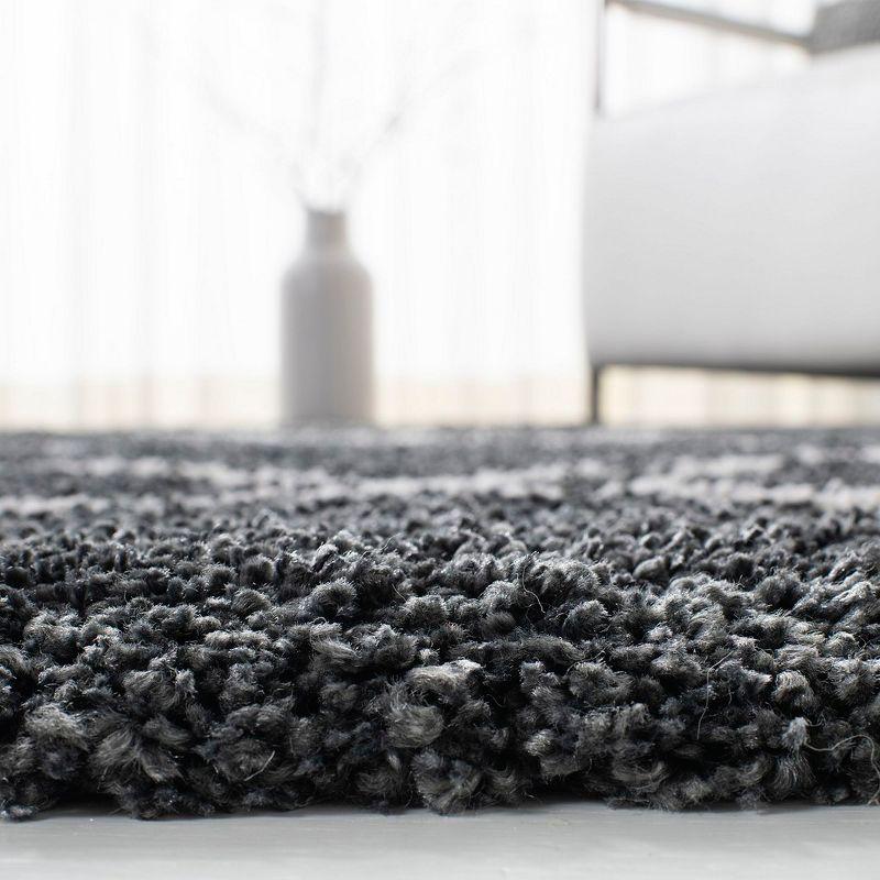 Hudson Shag SGH281 Power Loomed Indoor Area Rug - Dark Grey/Ivory - 8'x10' - Safavieh