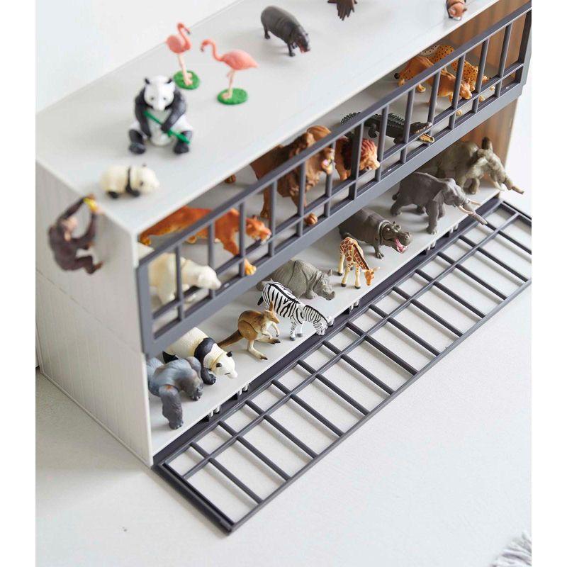 Yamazaki Home Yamazaki Home Two-Tier Toy Dinosaur and Animal Display Storage Rack, Children's Toy Bin Organizer
