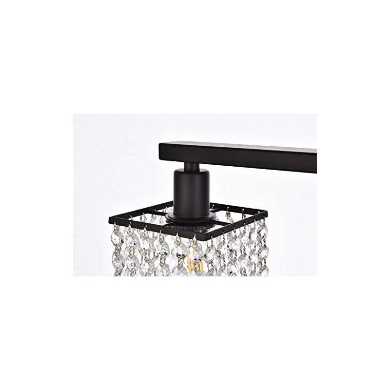Elegant Lighting Phineas 4 lights bath sconce in black with clear crystals