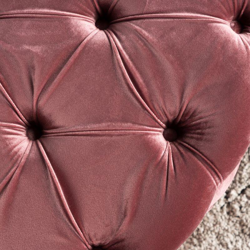 Zelfa New Velvet Ottoman - Blush - Christopher Knight Home: Soft, No Assembly, Wood & Plastic Frame