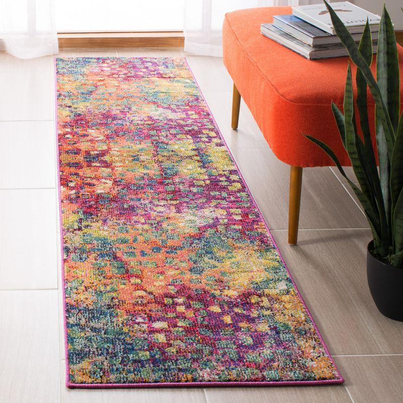 Madison MAD425 Power Loomed Indoor Runner Rug - Fuchsia/Gold - 2'2"x18' - Safavieh