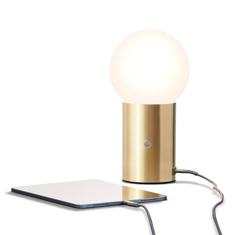 Kai 11 in. Modern LED Bedside Globe Table Lamp with Built-In Dimmer