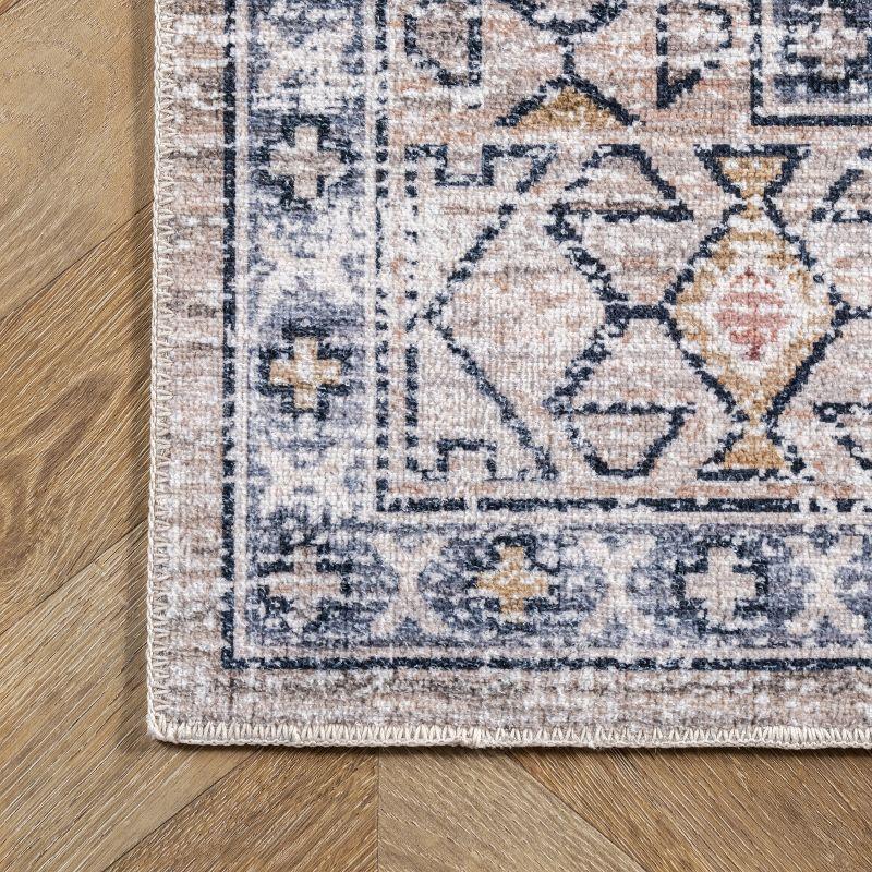 Nuloom Mae Medallion 2x3 Machine Washable Accent Indoor Area Rug for Living Room Bedroom Dining Room Entryway Kitchen, Peach/Ivory