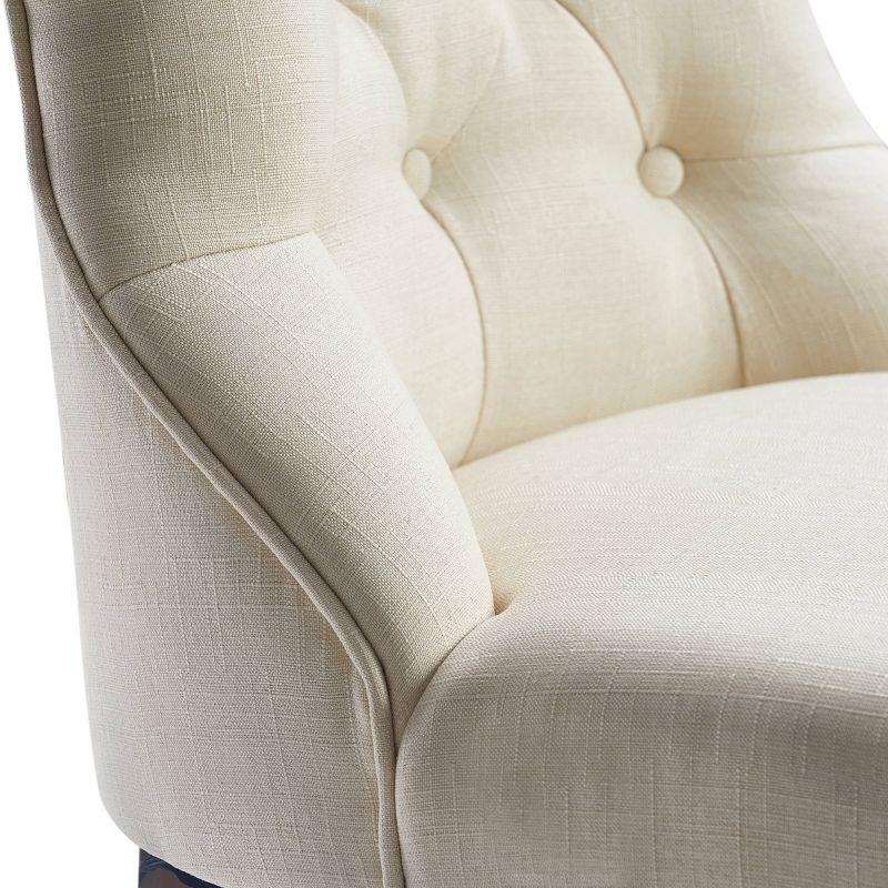 Set of 2 Elmhurst Tufted Side Chair Vintage Cream - Finch: Upholstered, Contoured Back, Wooden Legs