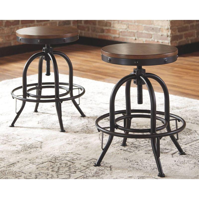 Set of 2 Valebeck Swivel Counter Height Barstools Bark - Signature Design by Ashley