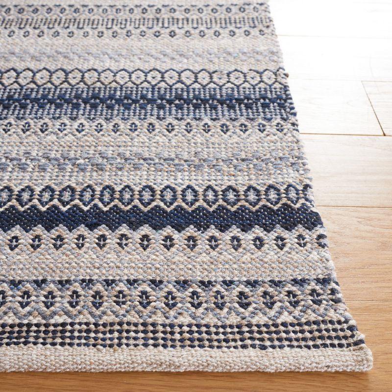 Bohemian Gray Nomadic Cotton Flat Woven Runner Rug - 27in x 9in