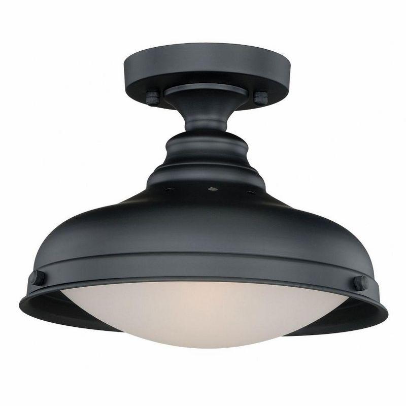 Keenan Oil Rubbed Bronze 12" Glass Bowl Ceiling Light