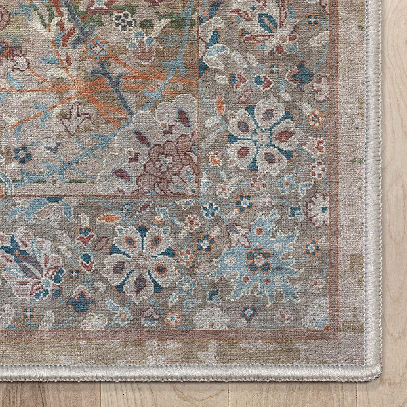 Ervin Emilia Vintage Persian Floral Blue Beige Flat-Weave Rug