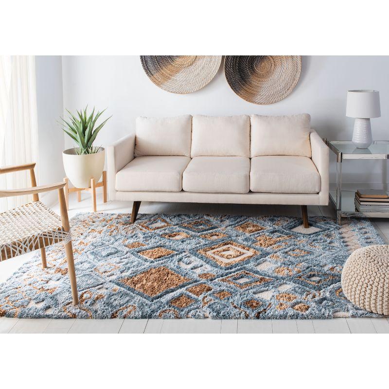 Casablanca Shag CSB618 Hand Tufted Indoor Area Rug - Grey/Gold - 4'x6' - Safavieh