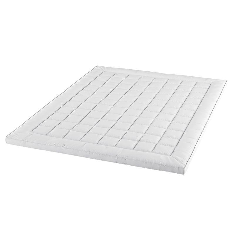 Hastings Home 3-in Mattress Topper Down Alternative Hypoallergenic Fiber-Filled Cushioned Pillowtop Pad with Microfiber Cover