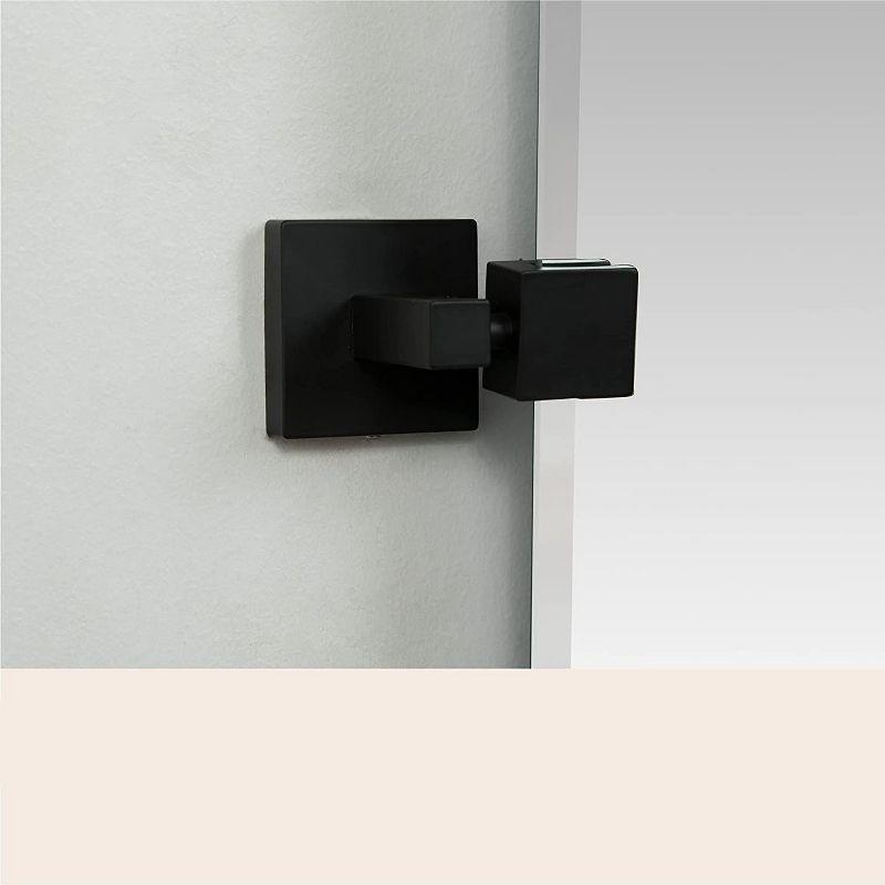 Hamilton Hills 24" x 36 " Frameless Pivot Wall Mirror With Matte Black Squared Wall Brackets