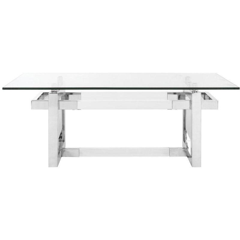 Montrelle Silver Acrylic and Glass Coffee Table with Storage