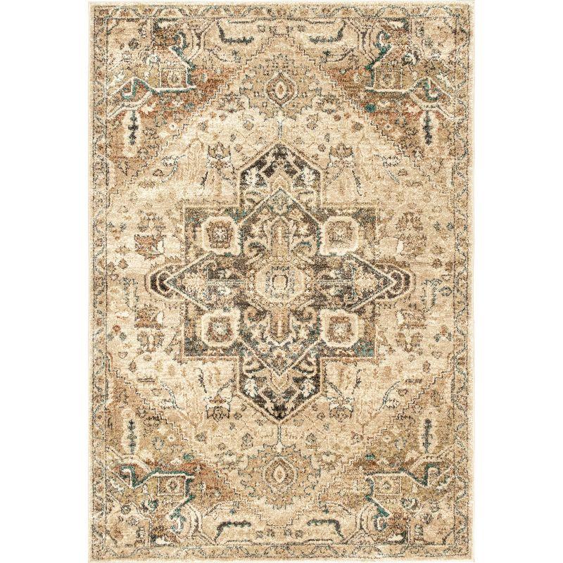 Nuloom Tabetha Geometric 7x9 Indoor Area Rug for Living Room Bedroom Dining Room Kitchen, Tan/Ivory