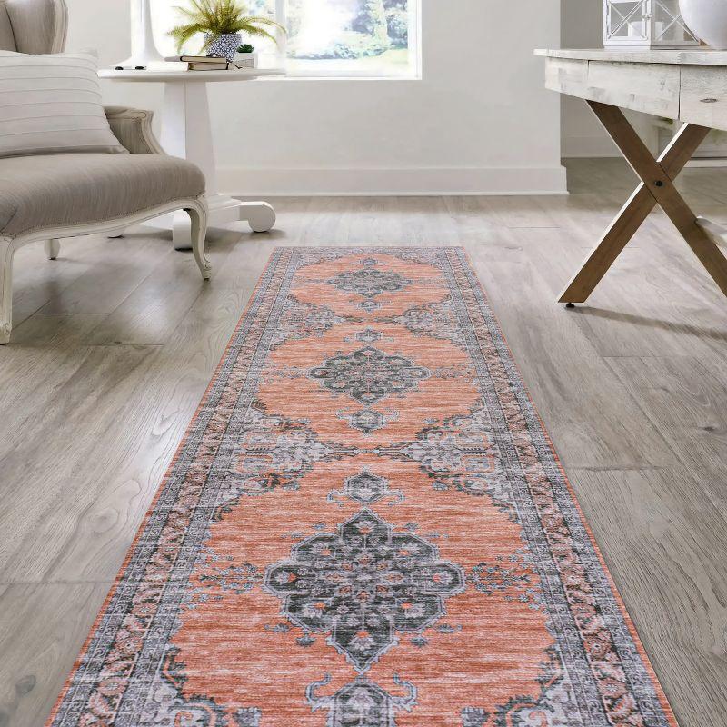 Wincer Chenille Cottage Medallion Machine-Washable Indoor Area Rug -JONATHAN Y