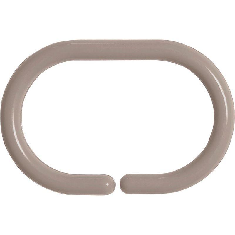 Evideco Solid Plastic Shower Curtain Hooks Rings (Set of 12)