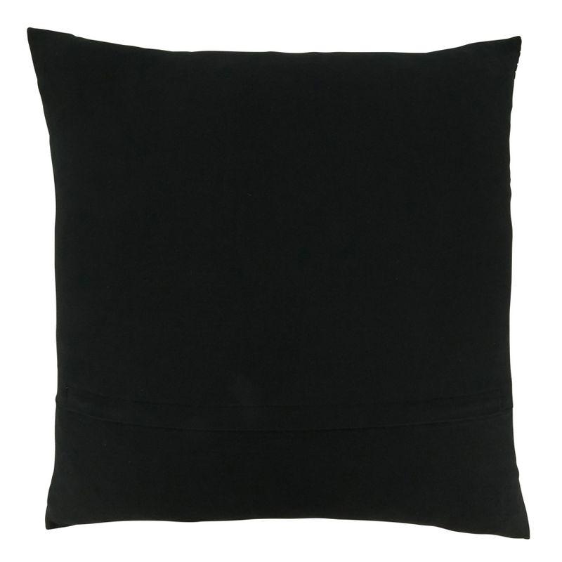 Saro Lifestyle Embroidered Mudcloth Design Throw Pillow with Down Filling, 20", Black