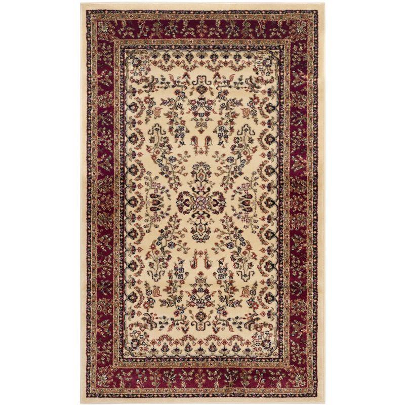 Lyndhurst Sarouk LNH331 Power Loomed Area Rug - Ivory/Red - 4'x6' - Safavieh