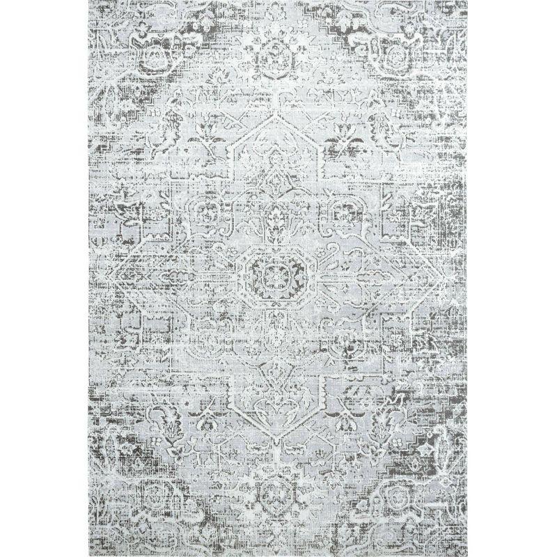 Nicole Miller New York Patio Sofia Medallion Indoor/Outdoor Area Rug, Light Grey/Dark Grey