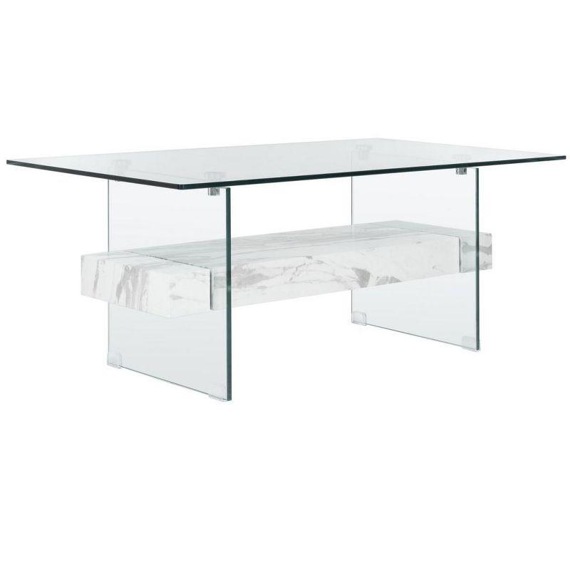 Kayley Coffee Table - Glass/White - Safavieh