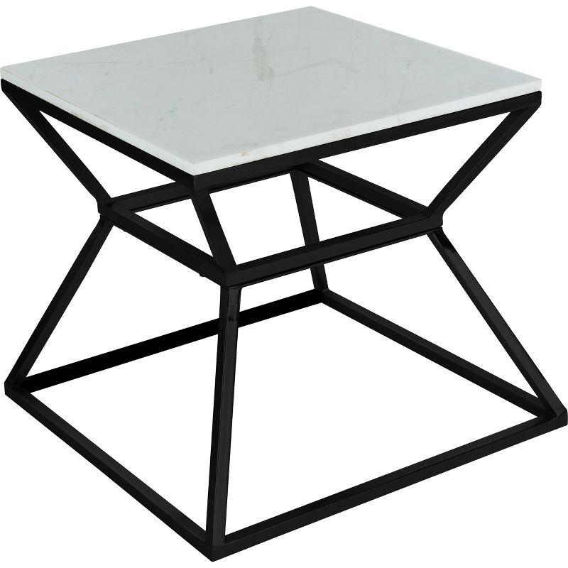 Adore Decor Audrey Marble Side Table, 17"