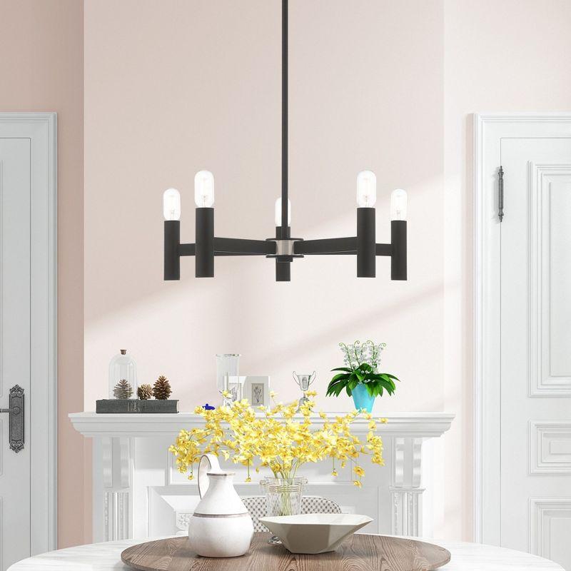 Livex Lighting Copenhagen 5 - Light Chandelier in  Black