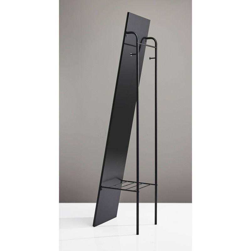 Elegant Full-Length Freestanding Rectangular Mirror with Storage Shelf