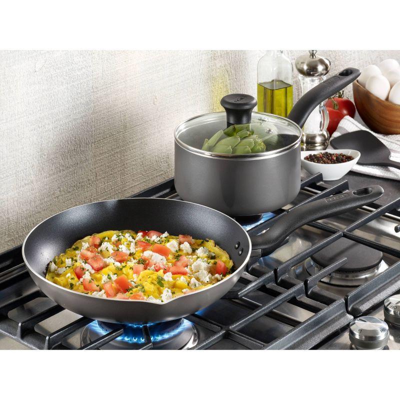 T-fal 10-Piece Nonstick Aluminum Cookware Set in Black