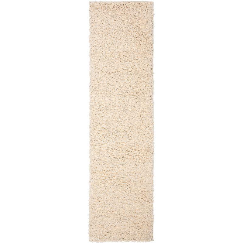 Ivory Luxe Hand-Knotted Shag Runner Rug - 2'3" x 8'