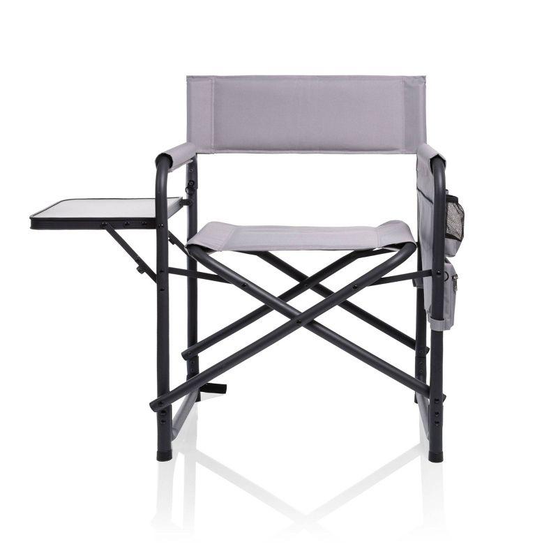 Oniva 2pc Aluminum Rectangle Outdoor Portable Chair with Side Table - Gray with Black Accents