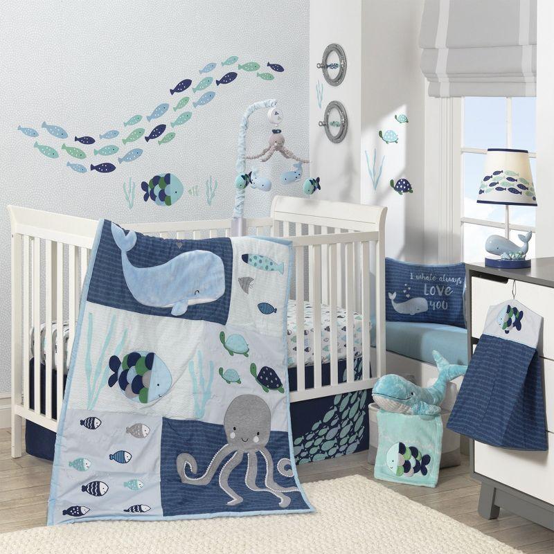 Lambs & Ivy Oceania Aqua/Blue Aquatic Fish Wall Decals/Stickers